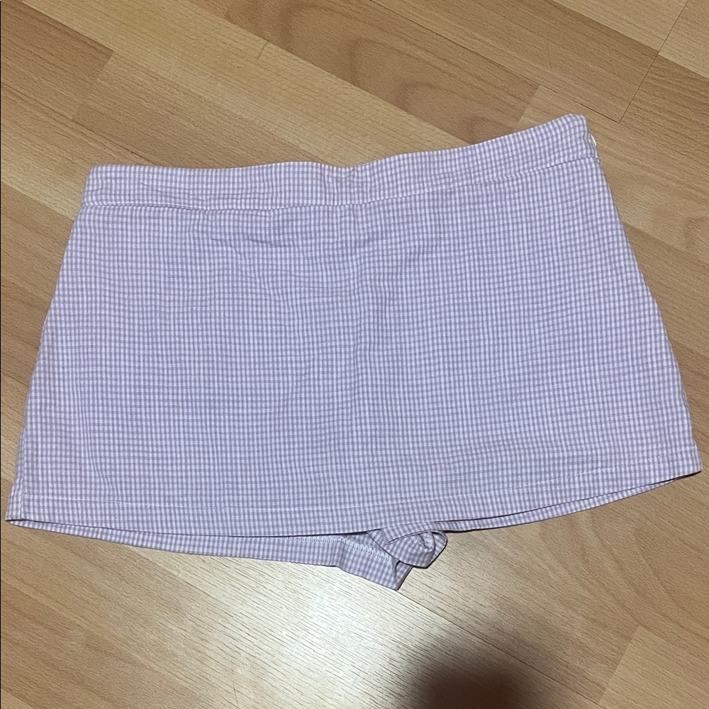 Women's Mini Purple Gingham Skort